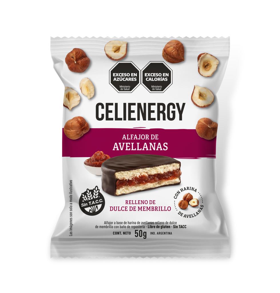 CELIENERGY SIN GLUTEN ALFAJOR AVELLANA NEGRO Display x 12u - CM 20