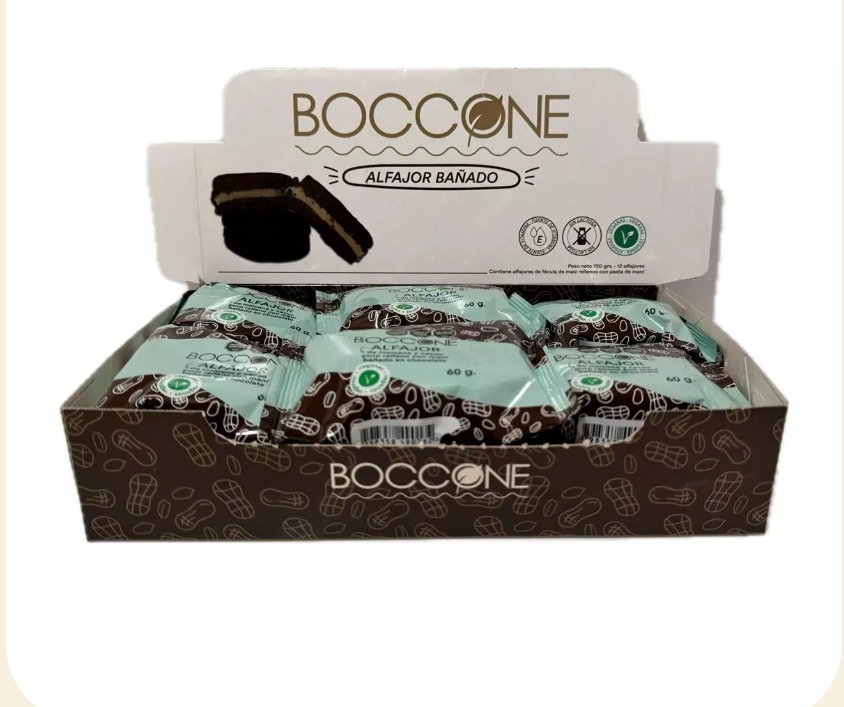 BOCCONE 100% VEGETAL ALF BAÑADOS CHOCO Disp x 12u - CM x 9 Disp