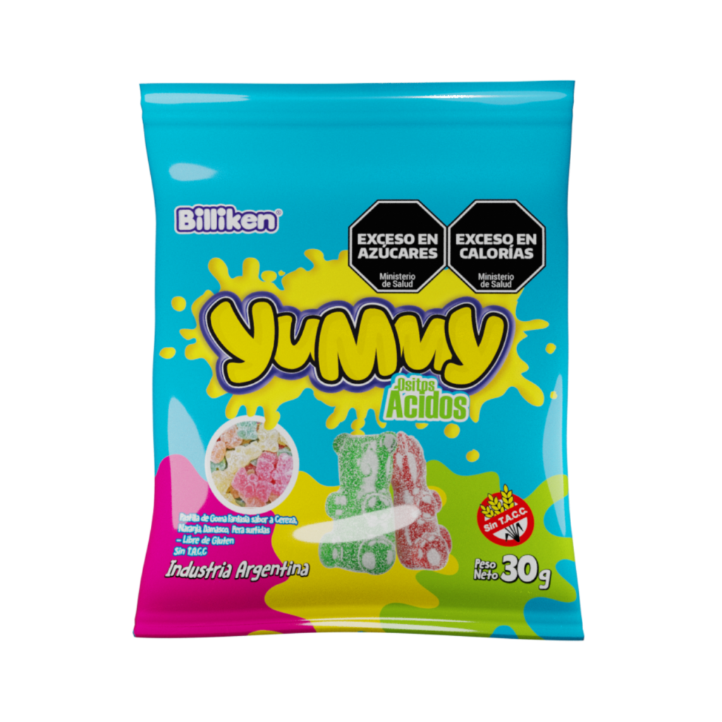 YUMMY SIN GLUTEN GMA ACIDOS OSITOS 30 Grs. Disp x 12u. CMx12D