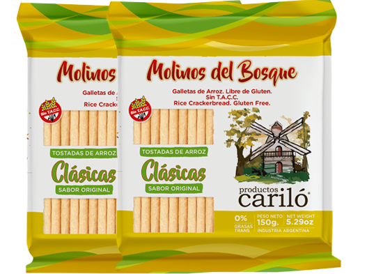 CARILO SIN GLUTEN TOSTADA SALADA 150 Grs.Caja x 18u